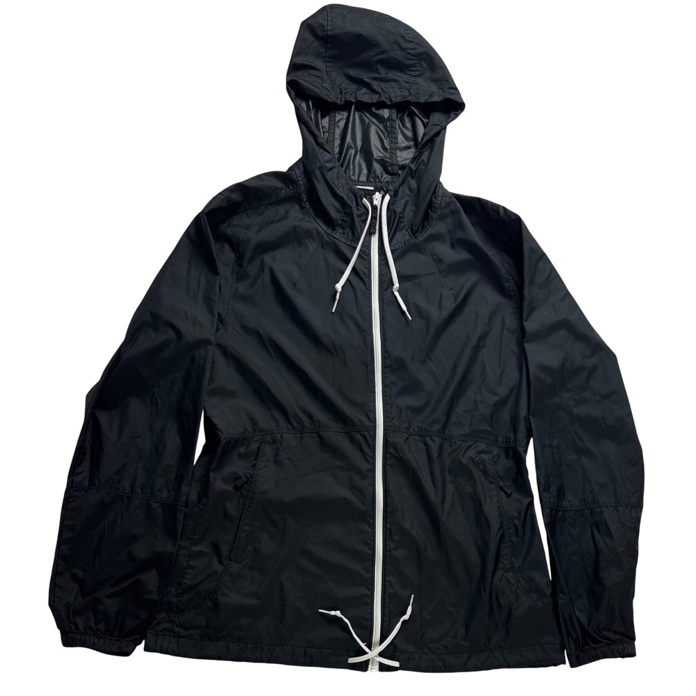 Columbia Womens Windbreaker Jacket Black Full Zip Hooded Small